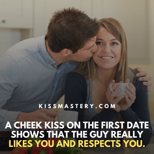 A cheek kiss on the first date by a guy shows his respect and adoration for you.