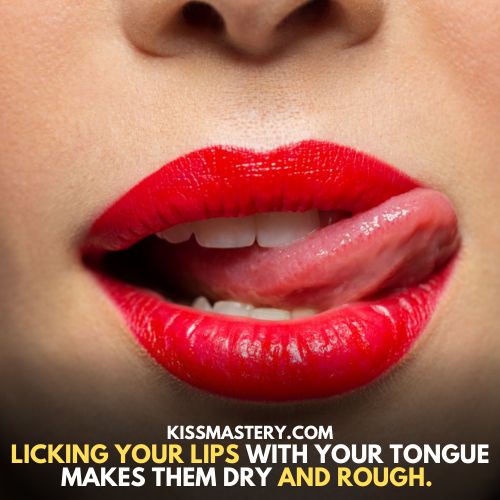 girl licking her lips