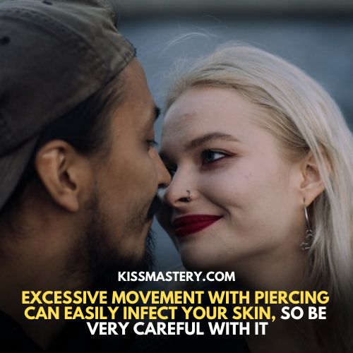 nose kiss with piercing